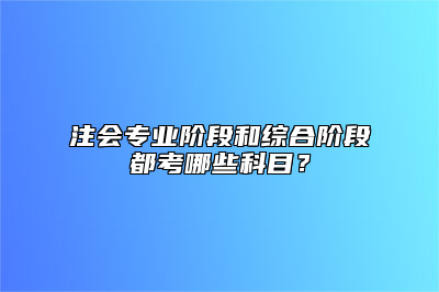 注会专业阶段和综合阶段都考哪些科目？