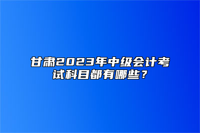 甘肃2023年中级会计考试科目都有哪些？