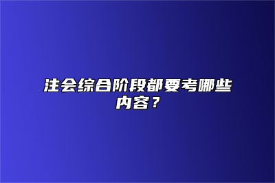 注会综合阶段都要考哪些内容？