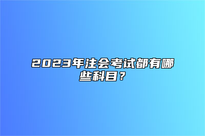 2023年注会考试都有哪些科目？