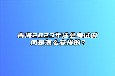 青海2023年注会考试时间是怎么安排的？